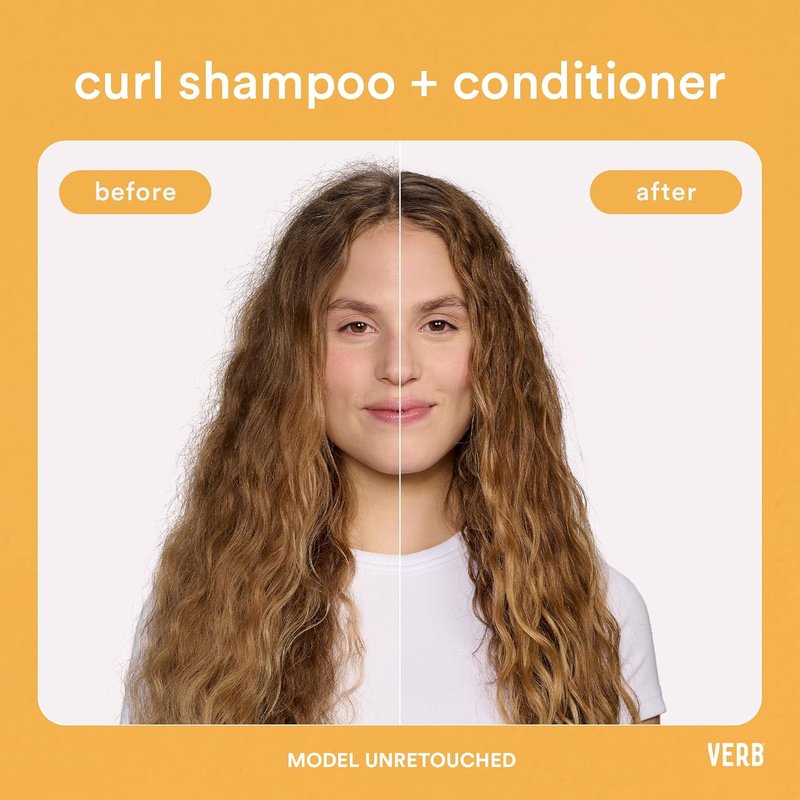 VERB Curl Shampoo & Conditioner Duo - Cleanse, Smooth & Control Frizz - Vegan, Paraben-Free, Sulfate-Free