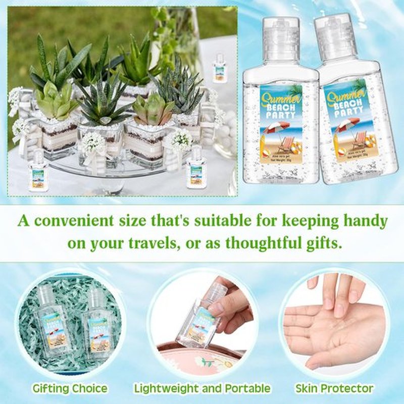 Dansib 12 Pcs Mini Aloe Vera Gel Bulk for Christmas Wedding Party 1oz Soothing Moisture Aloe Gel Bulk Travel Size for Thank You Gifts Christmas Favors Wedding Party (Beach)