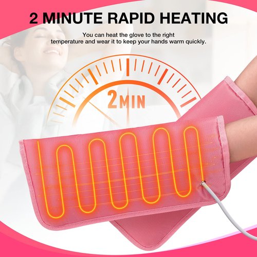 Noverlife Electric Heated Mittens Gloves for Paraffin Hand Wax Treatment, Nail Art Manicure Warmer Mittens, Beauty Therapy SPA Mitts for Women Beauty Treatment