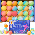 Hemp Oil Bath Bombs Women Gift Set, 24 Pack Natural Bubble Bath Spa Kit with Pure Essential Oils, Refreshing & Relaxing Bath Gift for Birthday, Mother’s Day & Valentine’s Day