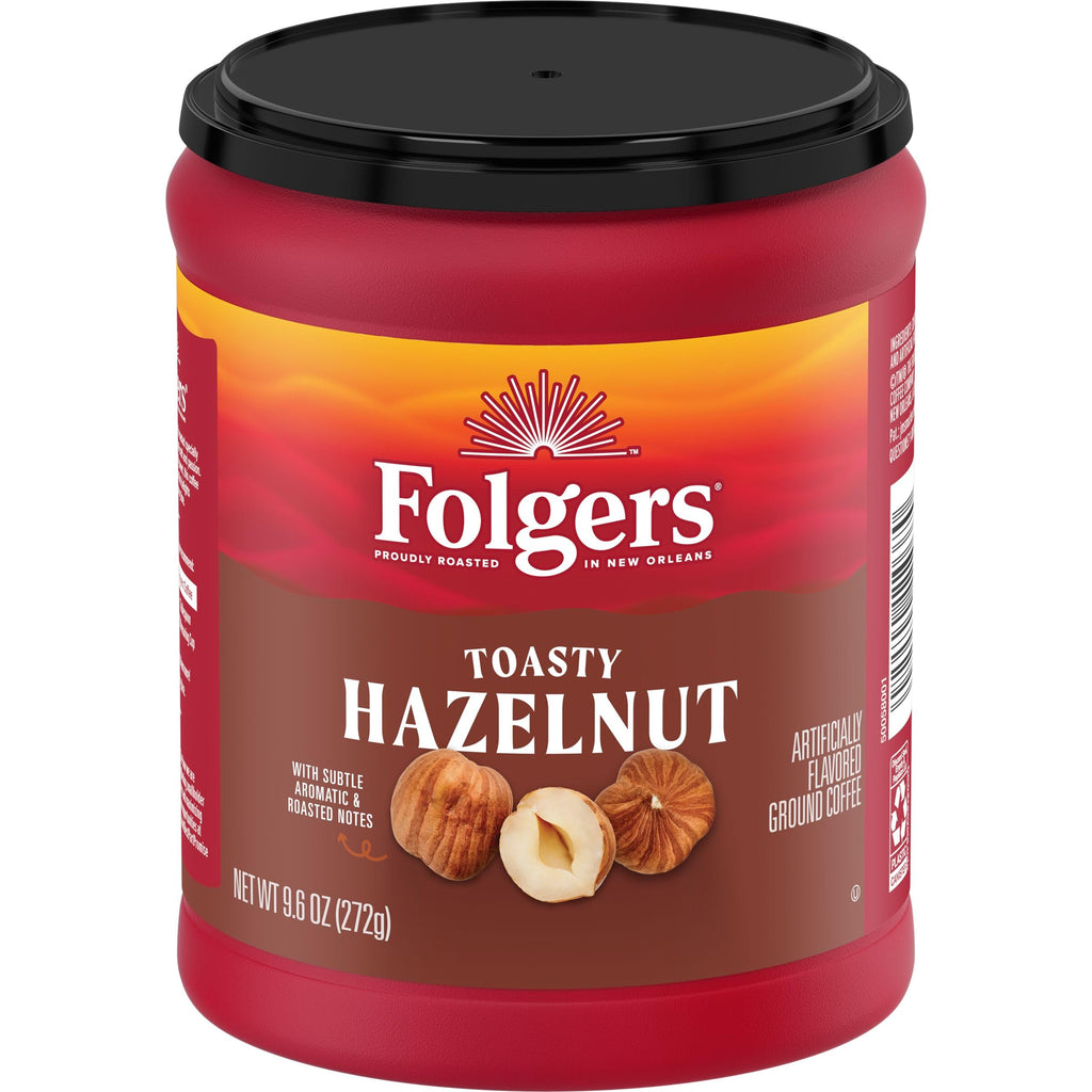 Folgers Toasty Hazelnut Artificially Flavored Ground Coffee, 6 Canisters