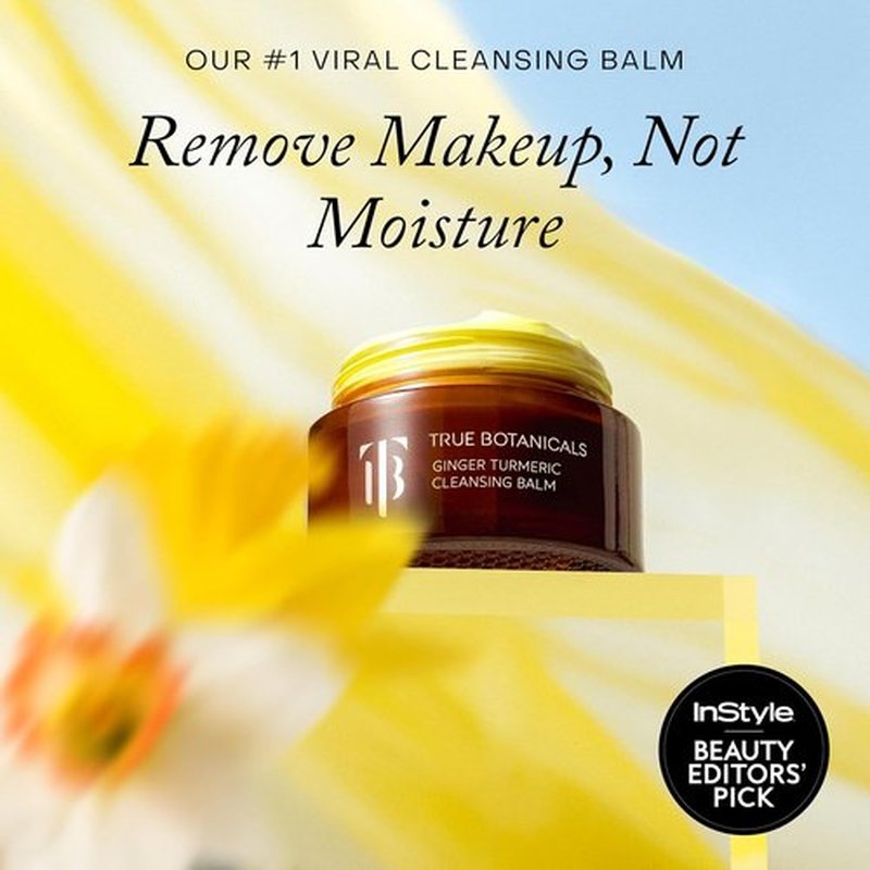 True Botanicals Ginger Turmeric Cleansing Balm - Hydrating Facial Cleanser & Makeup Remover for Dry Skin | 3.4 fl oz