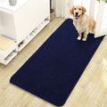 OLANLY Dog Door Mat - Absorbent Non-Slip Chenille Mat for Muddy Paws | 47x24, Navy Blue, Quick Dry