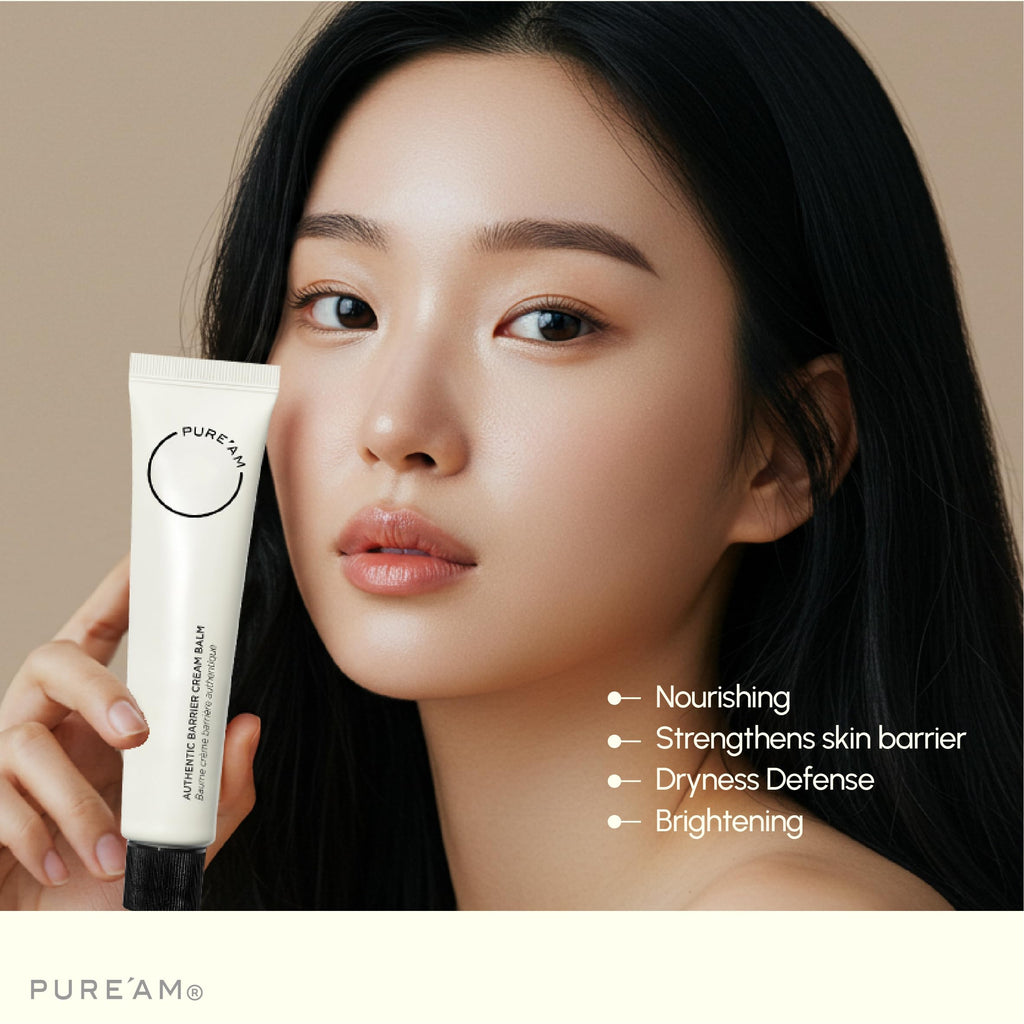 PURE'AM - Korean Barrier Repair Moisturizer Cream For Dry & Sensitive Skin - Hydrating Face Balm - 30ml (1.0 Fl Oz)
