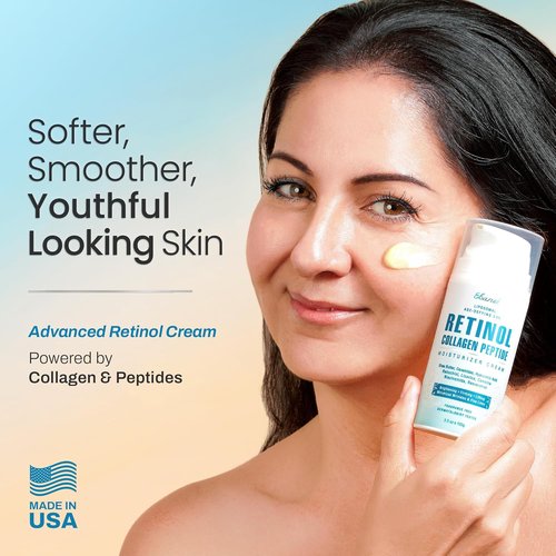 Ebanel Retinol Cream - Anti-Aging Moisturizer with Collagen, Peptides & Hyaluronic Acid | 3.5 oz