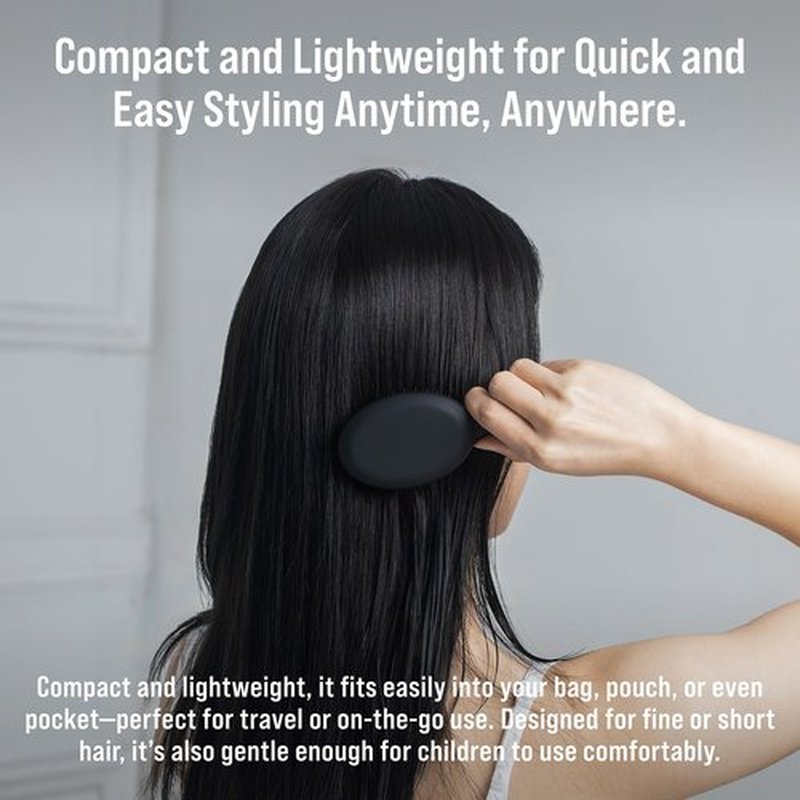 SOOOMOOTH Detangler | Mini Hair Brush | Natural Boar Bristles | For Thick, Thin, Curly, Straight, Wet or Dry Hair | Gentle Scalp Massage | Compact & Portable | For Men, Women & Kids | Travel Size