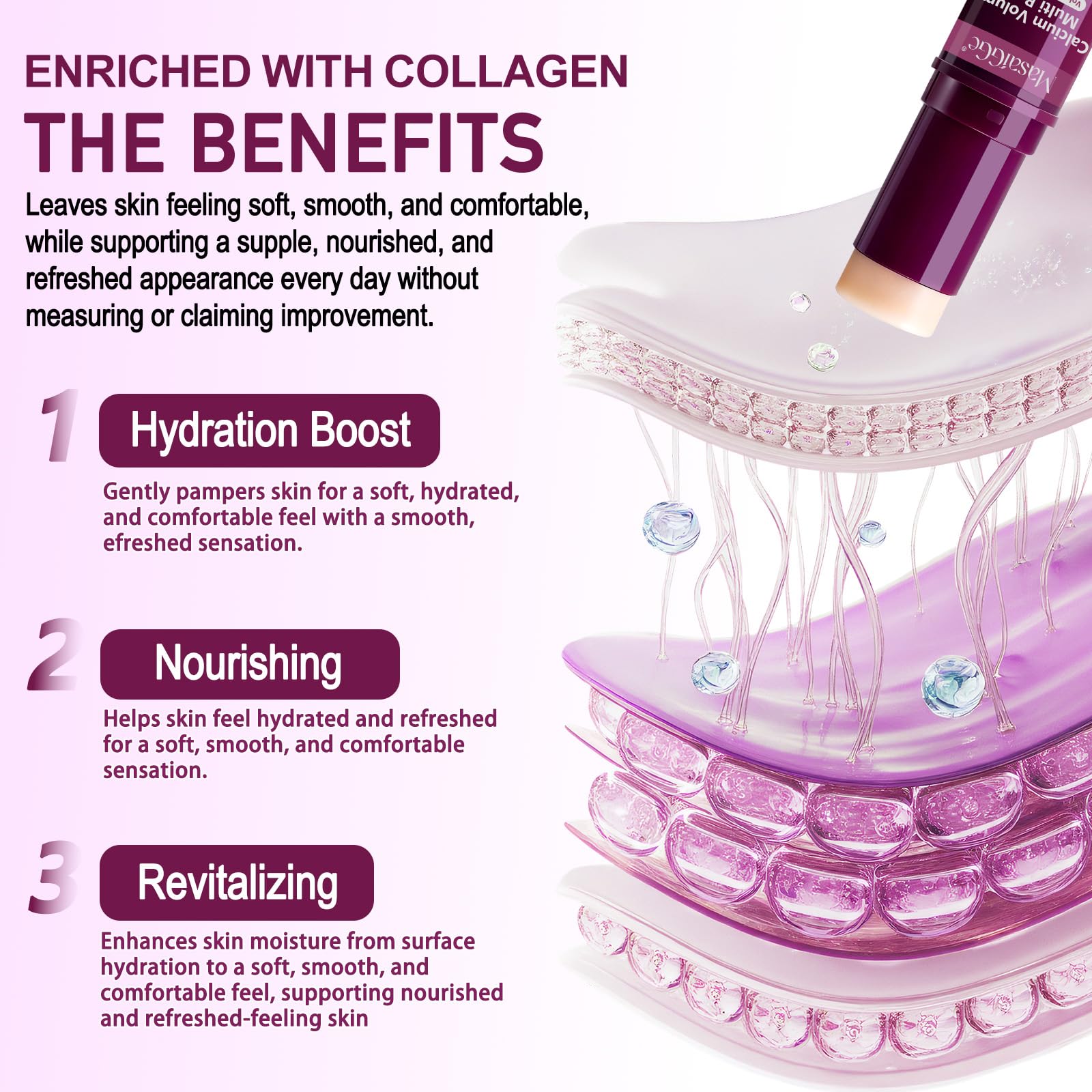 liiutry Calcium Volume Multi Balm, Korean Collagen Moisturizing Stick for Face, Calcium Volume Balm Anti-Aging Face Cream for Wrinkles, Firming & Hydrating for Eyes, Neck, Face
