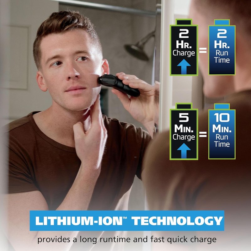 Wahl Compact Rechargeable Shaver Kit - Hygienic Rinseable Foils & Dual Flexible Contours - Model 7065