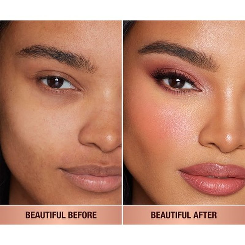 Charlotte Tilbury Pillow Talk Matte Liquid Blush Wand - Matte Blush for Cheeks with Cushion Applicator - Infused with Lumi-Blur Technology for a Light-Reflecting, Soft-Focus Effect - Peach Pop
