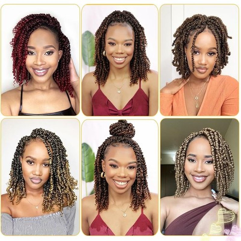 Passion Twist Hair 12 Inch 8 Packs, Pre Twisted Passion Twist Crochet Hair For Black Women, Pre Looped Passion Twist Curly Crochet Hair, Short Crochet Passion Twist Hair (12 Inch (Pack of 8), Gray#)