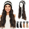 Hairro Hats With Hair Attached For Women Beanie Wig Synthetic Wavy Knitted Hat For Winter Warm Pom Pom Slouchy Cable Hat 18" 240g #4P27 Medium Brown&Dark Blonde
