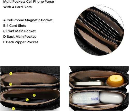 Skiennix Small Crossbody Bag for Women - Adjustable Strap Mini Cell Phone Purse | Daily Use Handbag