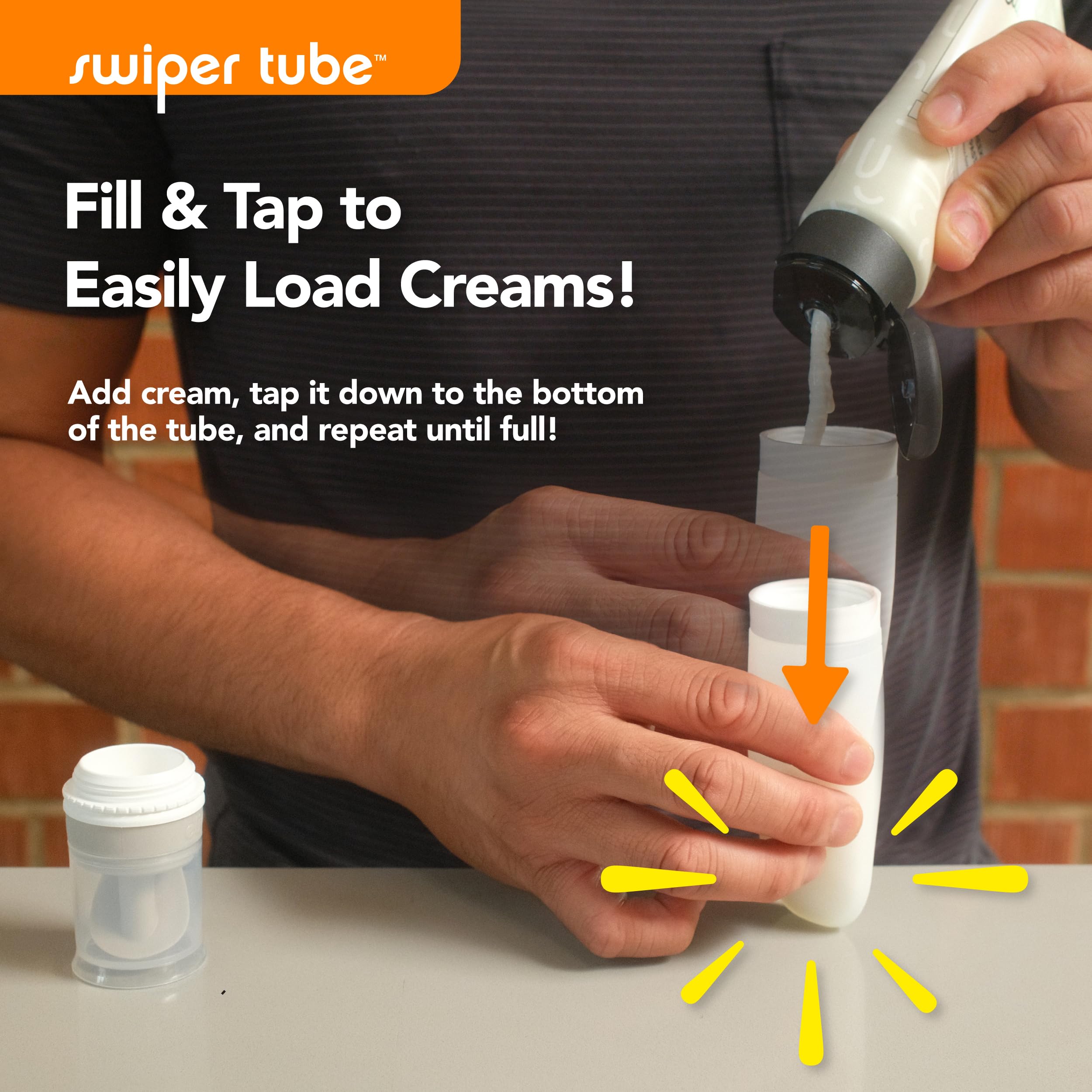 Eli & Ali Swiper Tube - No-Touch Cream Applicator with Refillable Silicone Cream Dispenser for Sunscreen, Diaper Rash, Tattoo Aftercare, Nipple, Progesterone & More - TSA Friendly - Grey, 1 Pack