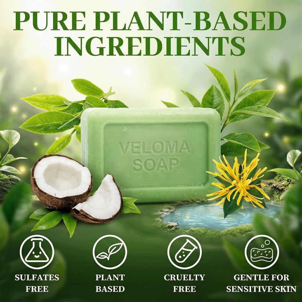 DERMA MUSE Veloma Antifungal Soap,Veloma Soap,with Tea Tree Oil & Coconut Oil & Witch Hazel, Deep Pore Cleansing,Supports Clear, Healthy-Looking Skin (1PCS)