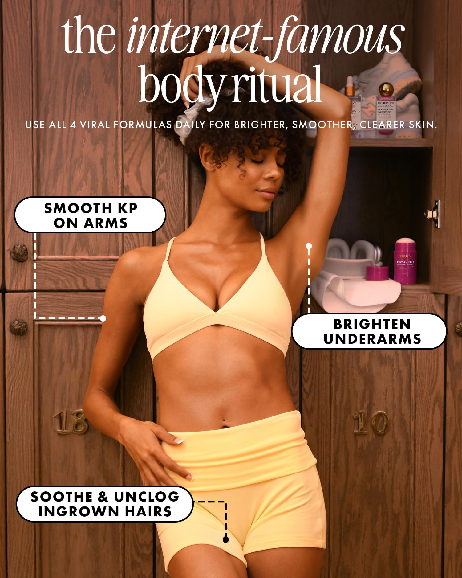 Truly Beauty The Viral Edit | TikTok Viral 4-Piece Glow & Hydration Set | Soft Serve After Shave Oil, Birthday Sex Body Oil, Smooth Legend Serum & Unicorn Fruit Deodorant