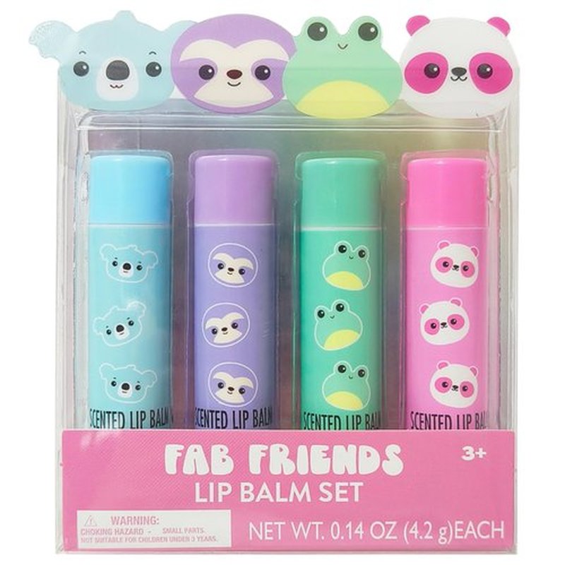 LUV HER Lip Balm Set Pack of 4 - Tinted Lip Balm with Playful Colors and Flavors - Perfect Girls Makeup Accessory - Ideal for Dry Weather Protection, Ages 3+
