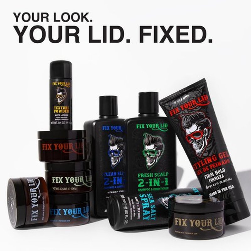 Fix Your Lid Travel Variety Pack | 4pk 1.7oz - Ultra Light Pomade Low Hold - Forming Cream Medium Hold - Styling Fiber High Hold - Hair Pomade Medium Hold High Shine - Mens Hair Styling Set