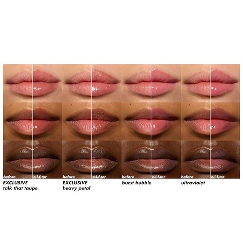 e.l.f. Glow Reviver Plumping Lip Oil Kit - Nourishing Tinted Oils for High-Shine Finish | 4 Vegan Shades