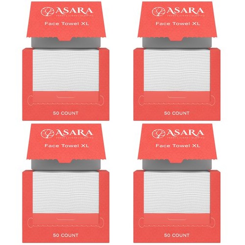 Clean Face Towels Disposable XL Facial Wipes | Add Water As a Makeup Remover | Sensitive Skin Face Towels | Organic Vegan Biodegradable - Clean Daily Towelettes | by Asara (200 Count)