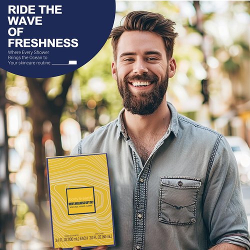 Skiennix Men's Gift Set - 3-Piece Fresh Ocean Scent Collection | Perfect for Birthdays, Christmas, Father's Day