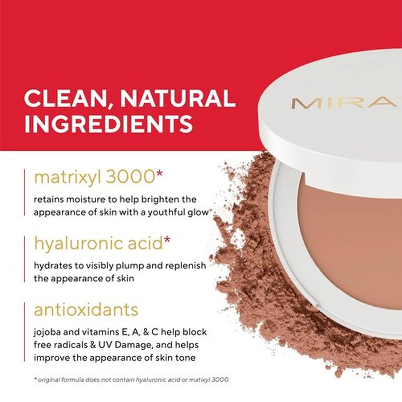 Mirabella Invincible Pure Press Foundation - HD-Finish Buildable Mineral Powder Compact | Age-Defying, Ivory 14