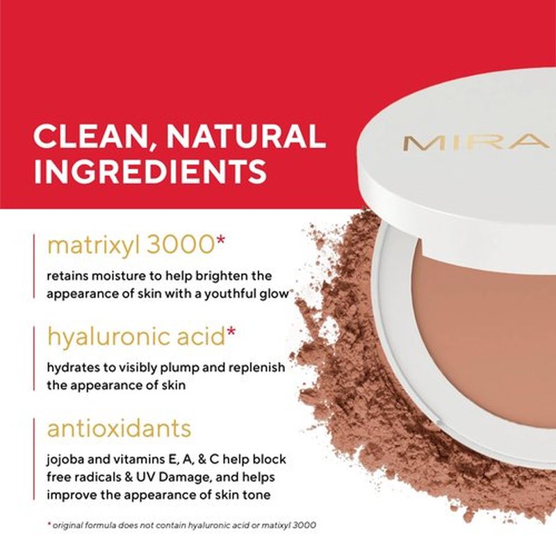 MIRABELLA - Invincible for All Pure Press Foundation, HD-Finish Pressed Powder, Buildable Mineral Pressed Powder Compact with Jojoba & Triglyceride, Age-Defying Makeup for All Skin Types, Light L7