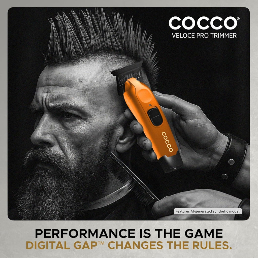 Cocco Hyper Veloce Pro Trimmer, Digital Gap Graphene Blade (Orange)