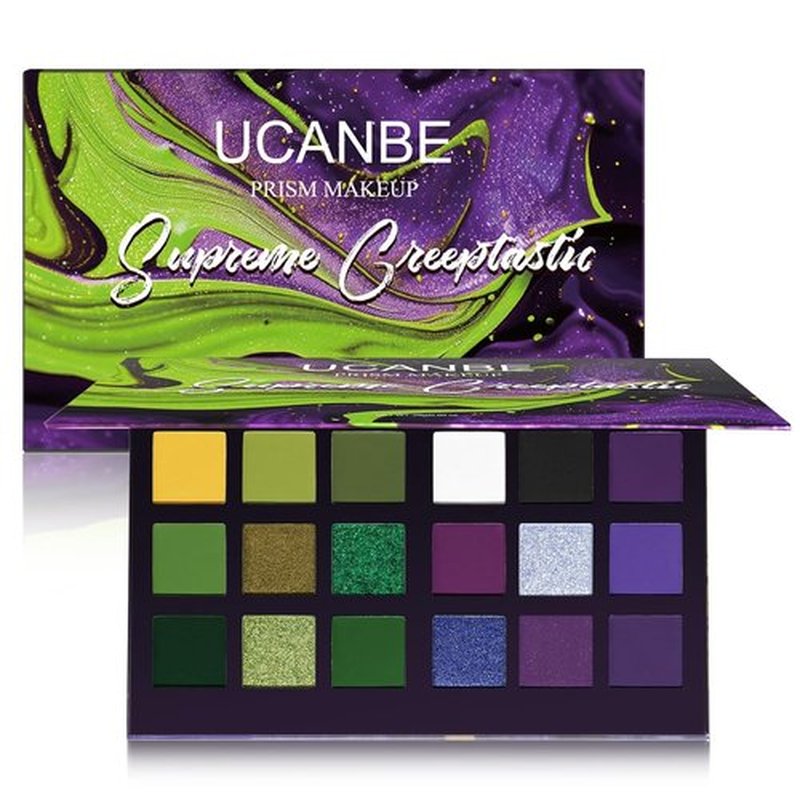 Skiennix Goth Eyeshadow Palette - 18 Vibrant Matte & Shimmer Shades for Halloween & Cosplay