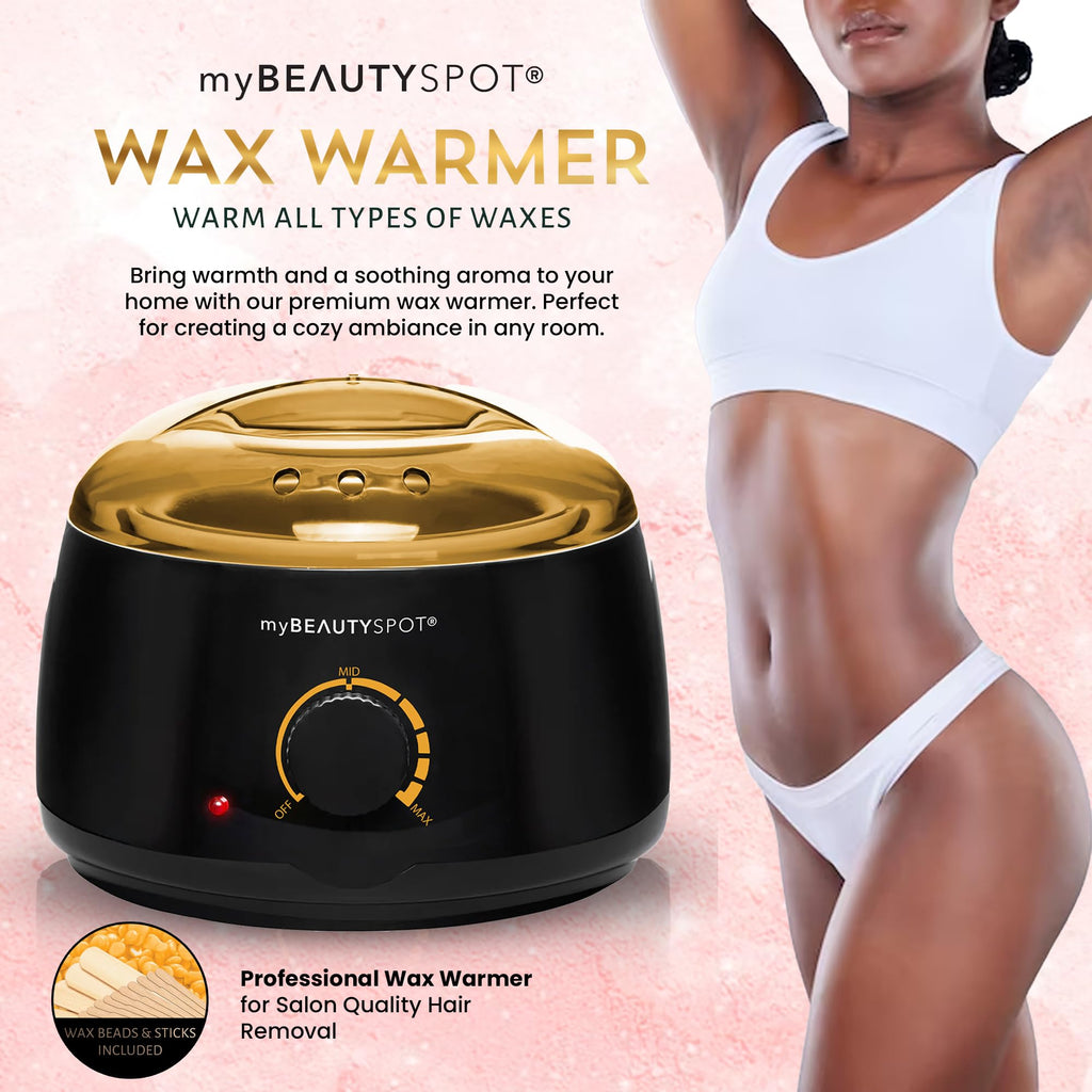 My Beauty Spot Wax Warmer for Hair Removal Kit – Wax Machine Kit for Women – At Home Hair Removal Wax Kit – Full Body Bikini Brazilian – Includes Wax Beads & Sticks