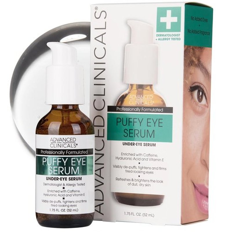 Advanced Clinicals Under Eye Serum - Brightening Vitamin C & Caffeine for Puffiness, Fine Lines & Dark Circles | 1.75 Fl Oz