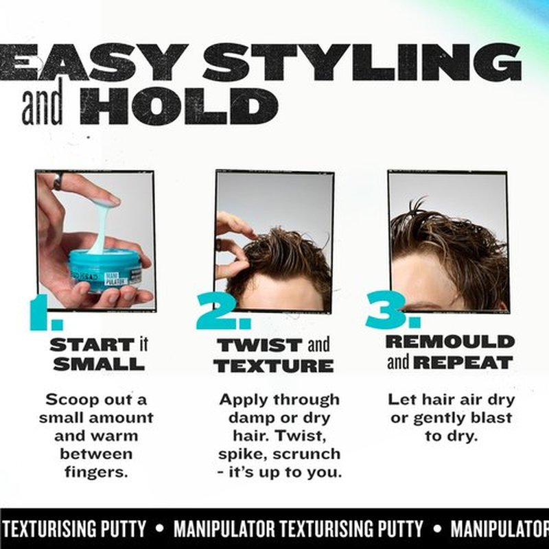 Bed Head by TIGI Manipulator Texturizing Putty, Firm Hold Styling Putty for Short to Medium Hair, Travel Size, 1.06 oz