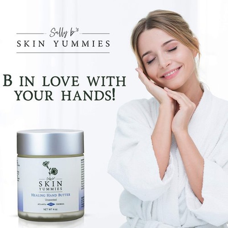 Sally B’s Unscented Hand Lotion for Dry Hands - Non-toxic Dry Cracked Hands Repair for Severely Dry Hands/Redness Relief/Shea Butter/Jojoba and Olive Oil/EWG Verified/ 4 oz (unscented)