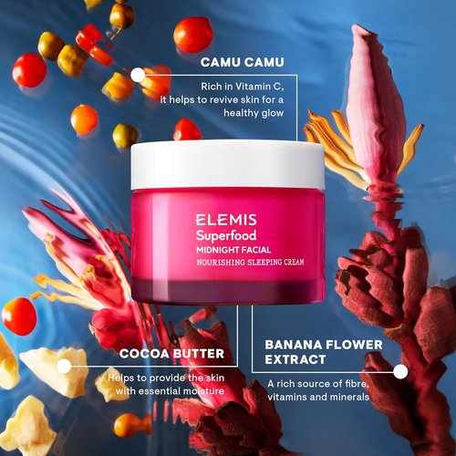 ELEMIS Superfood Midnight Facial - Hydrating Moisturizer for Dry Skin with Camu Camu & Vitamin C
