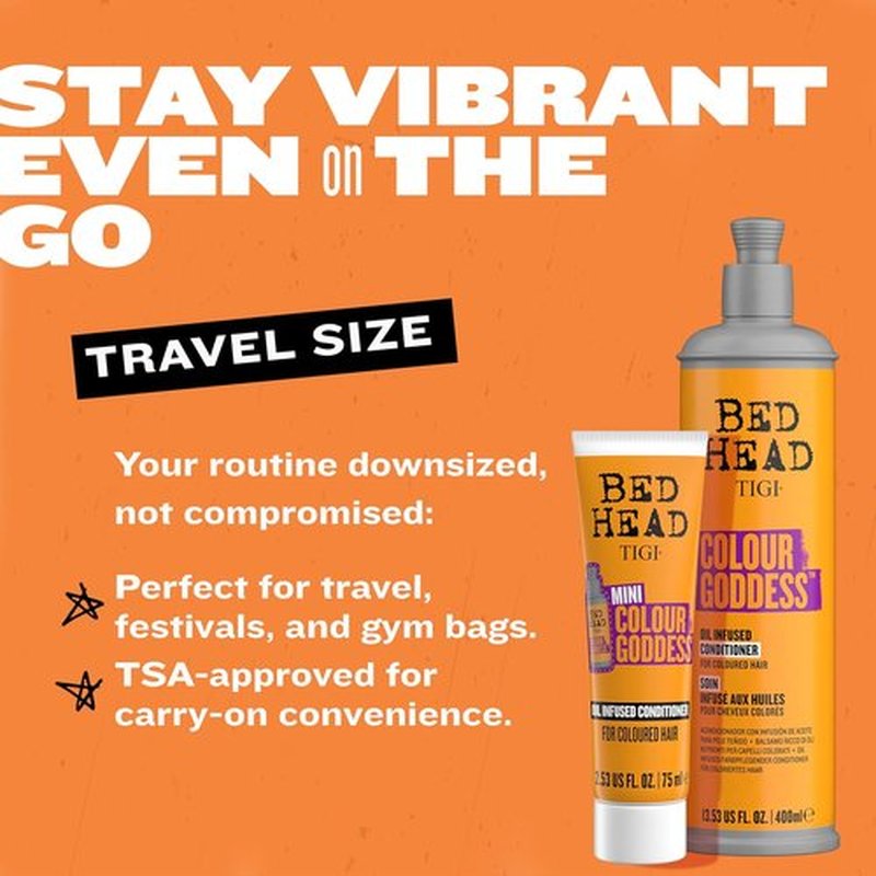 Bed Head by TIGI Colour Goddess Conditioner - Oil Infused Formula for Color Treated Hair | Travel Mini 2.53 fl oz