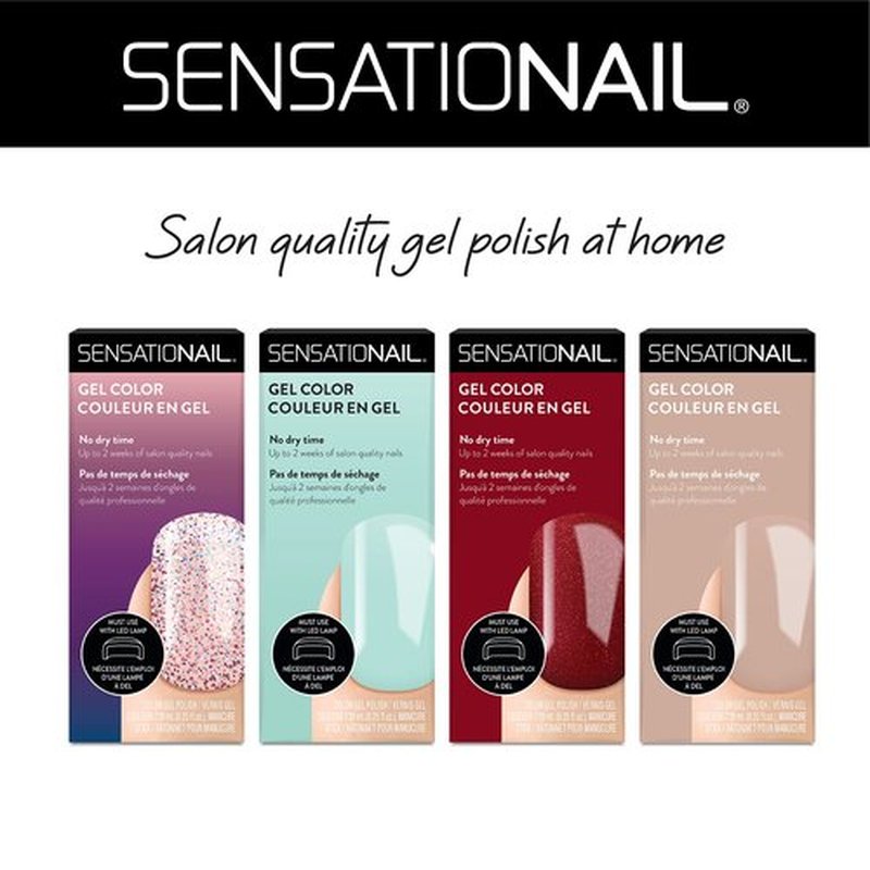 Sensationail “Gray-teful For You” Nail Gel For up to 2 Weeks of Dazzling Color, LED Lamp Required, Long-Lasting Finish, No Dry Time, Gray, 0.25 Fl Oz