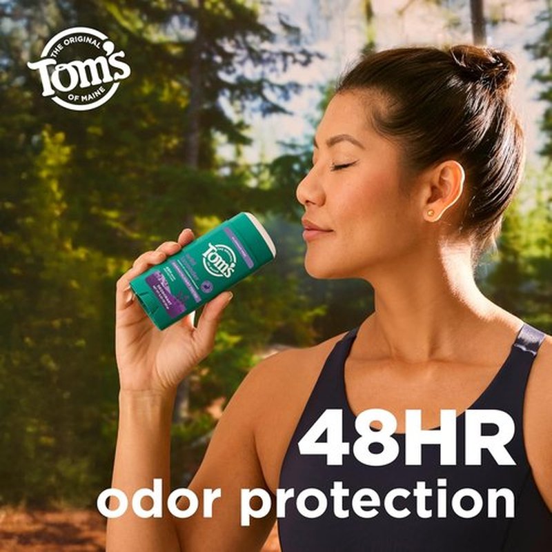 Tom’s of Maine Wild Lavender Natural Deodorant - Aluminum Free, 48-Hour Odor Protection | 3.25 oz (2 Pack)