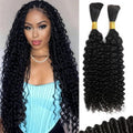 Human Braiding Hair For Boho Braids 110g Jerry Curly Bundles Human Hair 12A Remy Boho Human Hair For Braiding No Weft 2 Bundles/Pack Bulk Boho Hair for Braiding 18 inch Natural Black