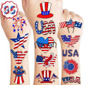 100PCS USA Patriotic Temporary Tattoos – American Flag 4th of July Party Decorations, Freedom Theme Supplies, Fun Favors & Stickers for Kids Adults, Birthday or Independence Day Prizes