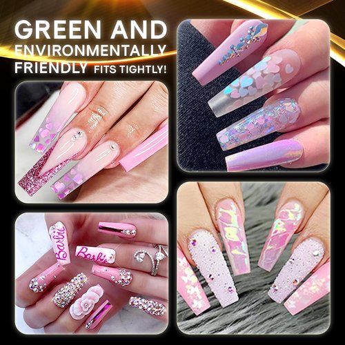 INENK Matte XXL Coffin Nail Tips, Professional Acrylic False Nail Extensions with Positioning Line, Straight Tapered Half Coverage for DIY Nail Art Salon Home DIY(12 Sizes 320PCS)