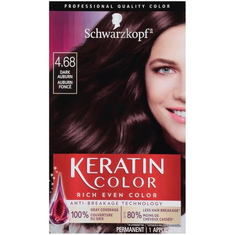 Schwarzkopf Keratin Color Permanent Hair Color Cream - 4.68 Dark Auburn | 1 Kit for Vibrant Color