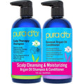 PURA D'OR Scalp Therapy Shampoo & Conditioner Set - Hydrating & Nourishing for Dry, Itchy Scalp | 16oz x 2