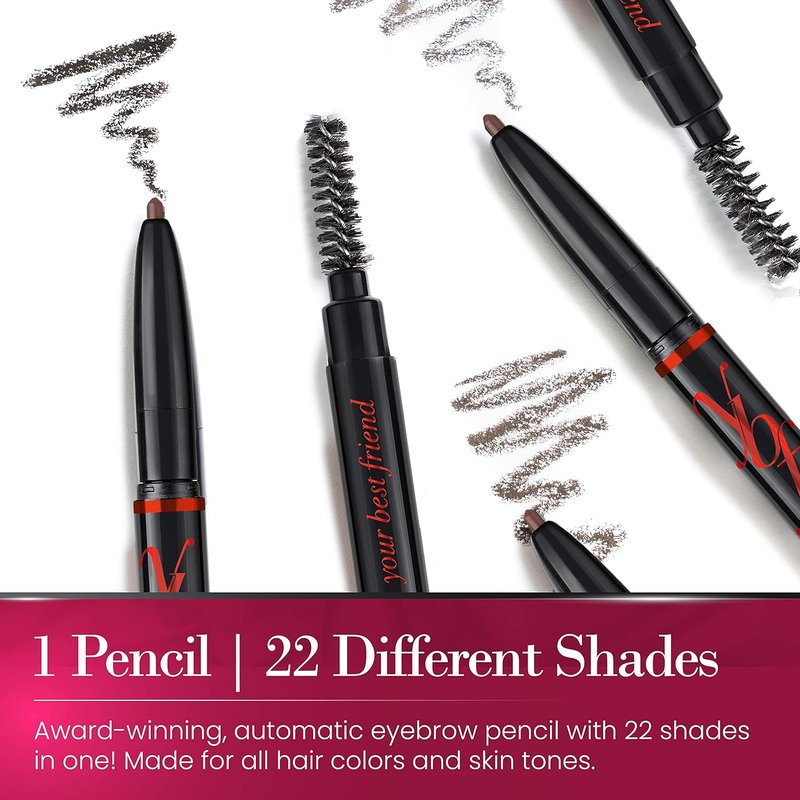 ybf Beauty Eyebrow Pencil - Universal Automatic Brow Pencil With Spoolie Brush - Perfect For All Hair Colors & Skin Tones - Taupe - 0.005 Oz