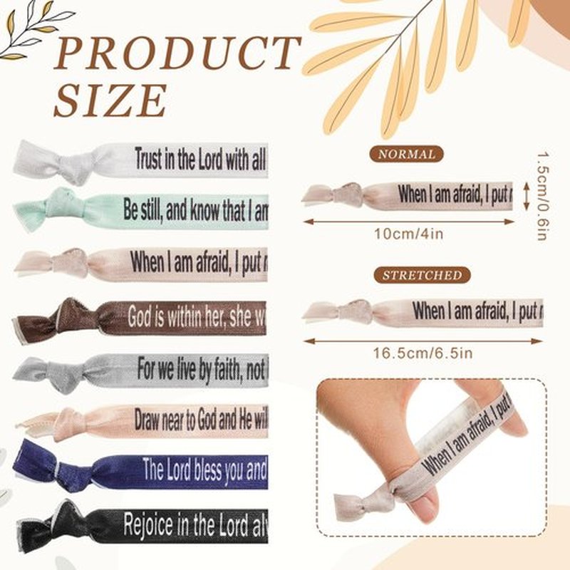 Solsew 48 Pcs Christian Gifts Bulk for Women Bible Verses Christian Hair Ties Motivational Religious Gifts Bracelet Inspirational Elastic Wristbands Church Gift for Mother's Day Easter (Pastel)