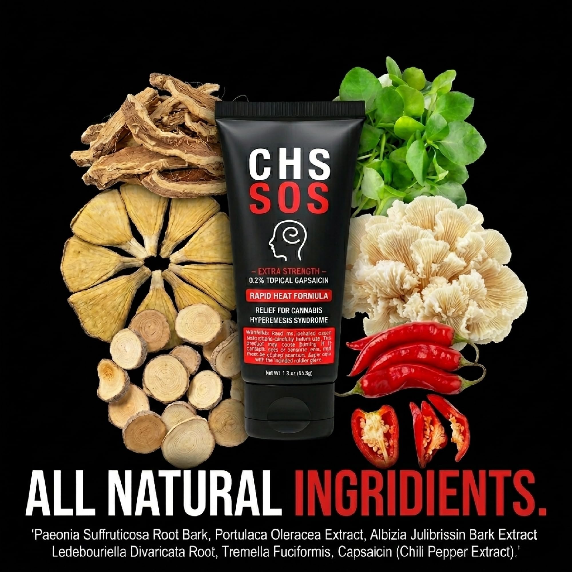 CHS SOS Extra Strength Capsaicin Cream 0.2% High Potency – Fast Absorbing Warming Formula, Non-Greasy Topical Support – 1.5 oz x 1pack