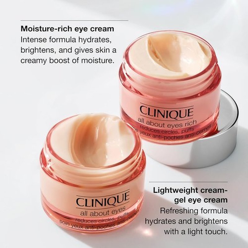 Clinique All About Eyes Rich Eye Cream - Hydrating, Brightening & Depuffing for Dark Circles | 1 Ounce