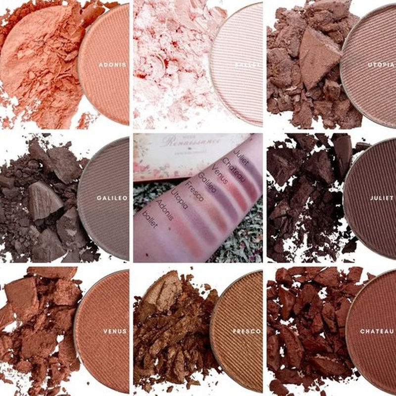 Honeybee Gardens Nude Renaissance Eye Shadow Palette - 8 Neutral Shades, Matte & Shimmer, Vegan & Talc-Free