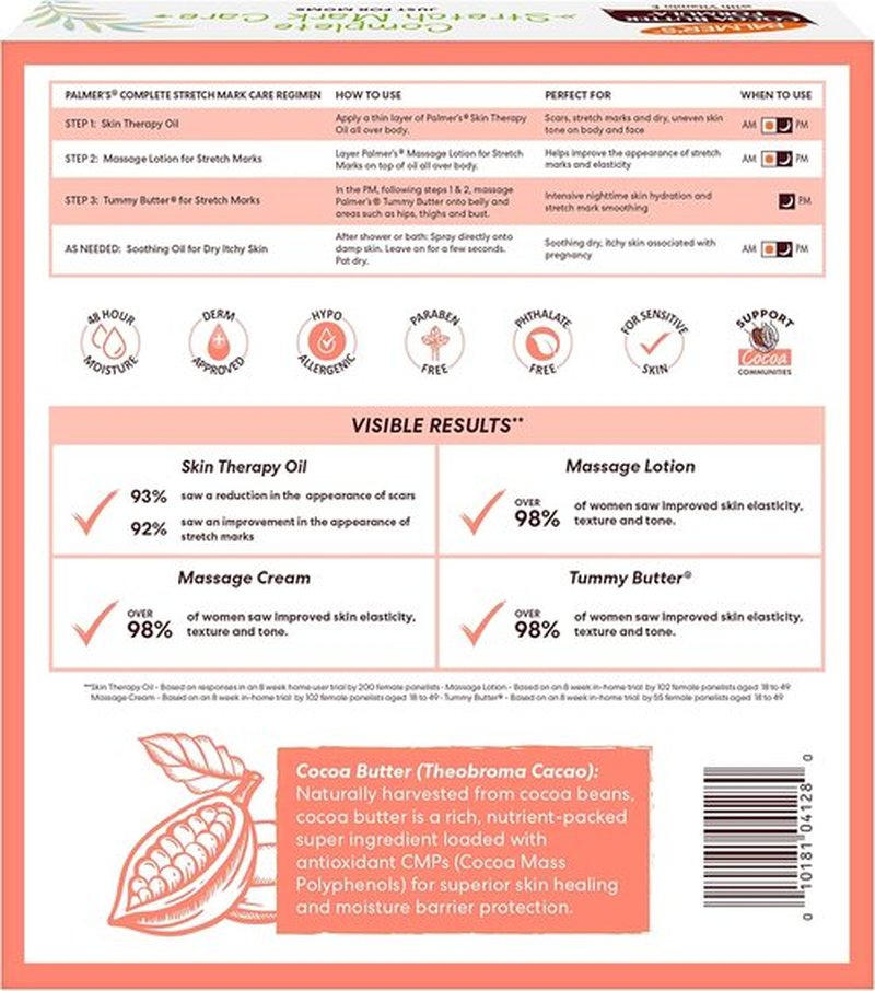 Palmer's Cocoa Butter Formula Pregnancy Skin Care Kit - 4 Piece Set for Stretch Marks & Scars