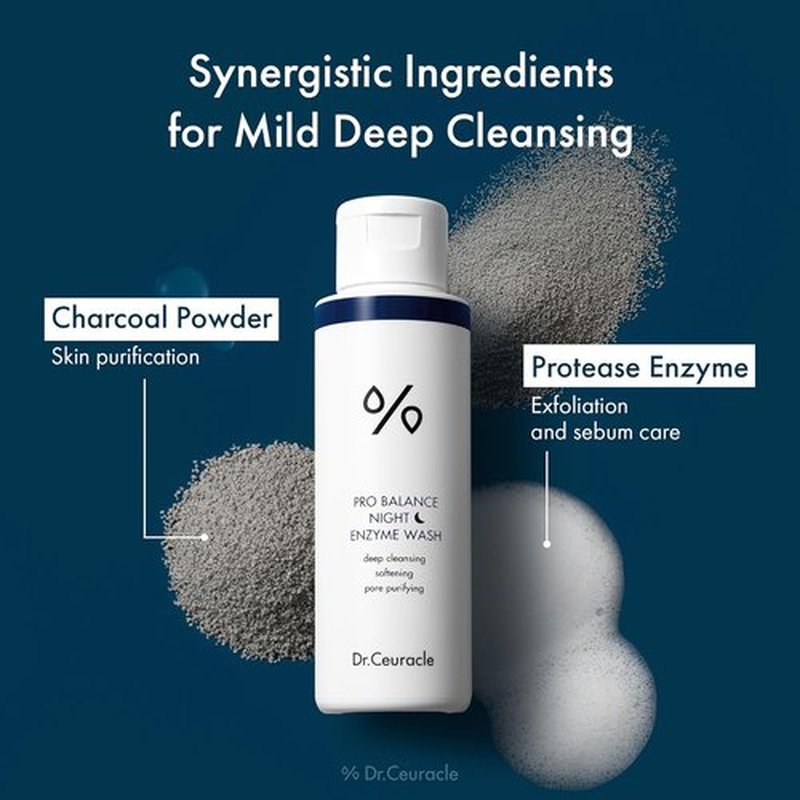 Dr.Ceuracle Pro Balance Enzyme Powder Face Wash - Natural Deep Cleansing & pH Balancing (Night Wash)