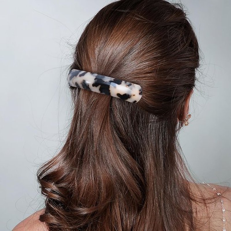 Mistofu Large Hair Barrettes for Women Beautiful Lines Simple Retro Classic Snap French Hair Clips, Fashion Hair Accessories for Women Thick Hair 3 Pcs (HJ-Tortoise Shell)