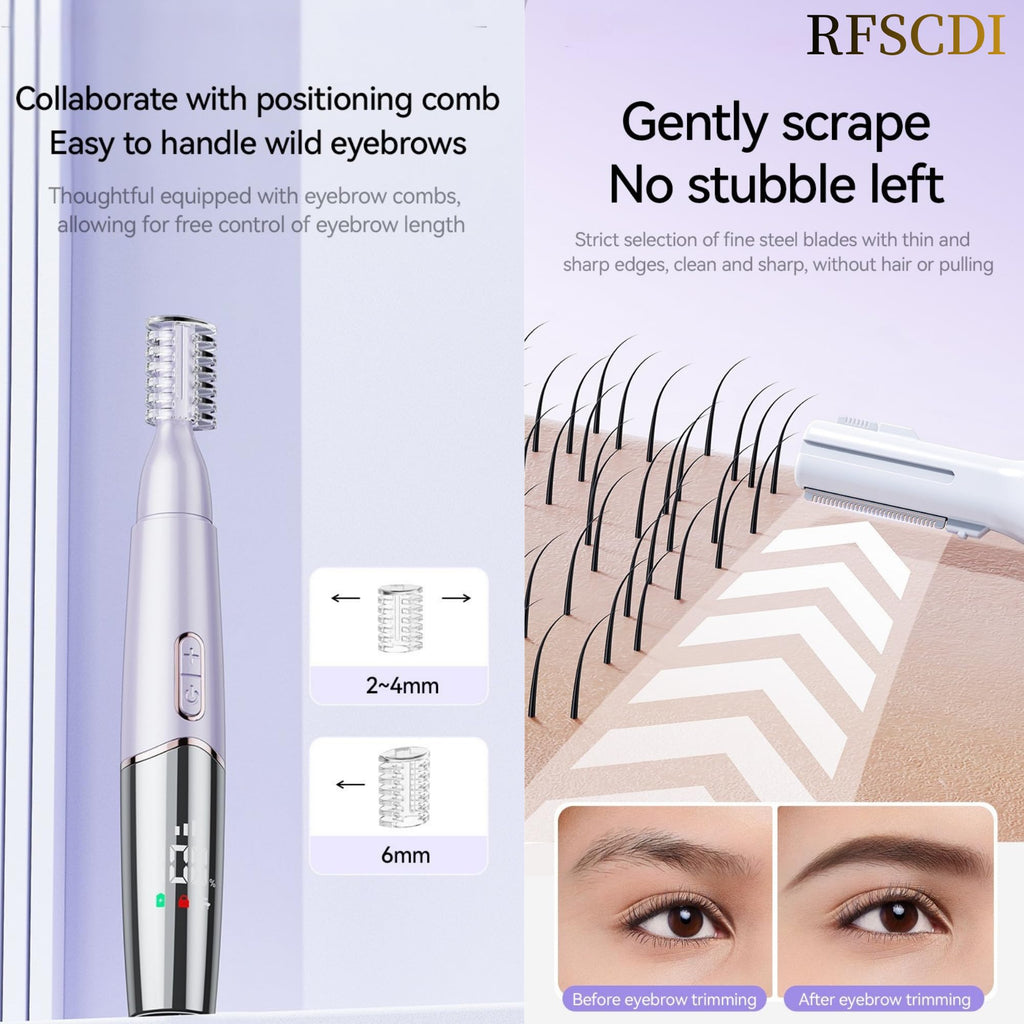 RFSCDI 5-in-1 Rechargeable Nose & Eyebrows Hair Trimmer - IPX7 Waterproof Dual Edge Grooming Kit for Men & Women, Perfect for Hair Removal of Nose, Facial, Arm, Bikini, and Ear Hair (Purple)